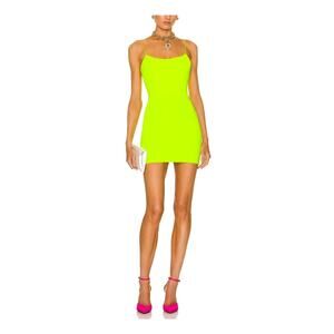Alex Perry 'Cayde' Yellow Poly Singlet Mini Dress Size 4